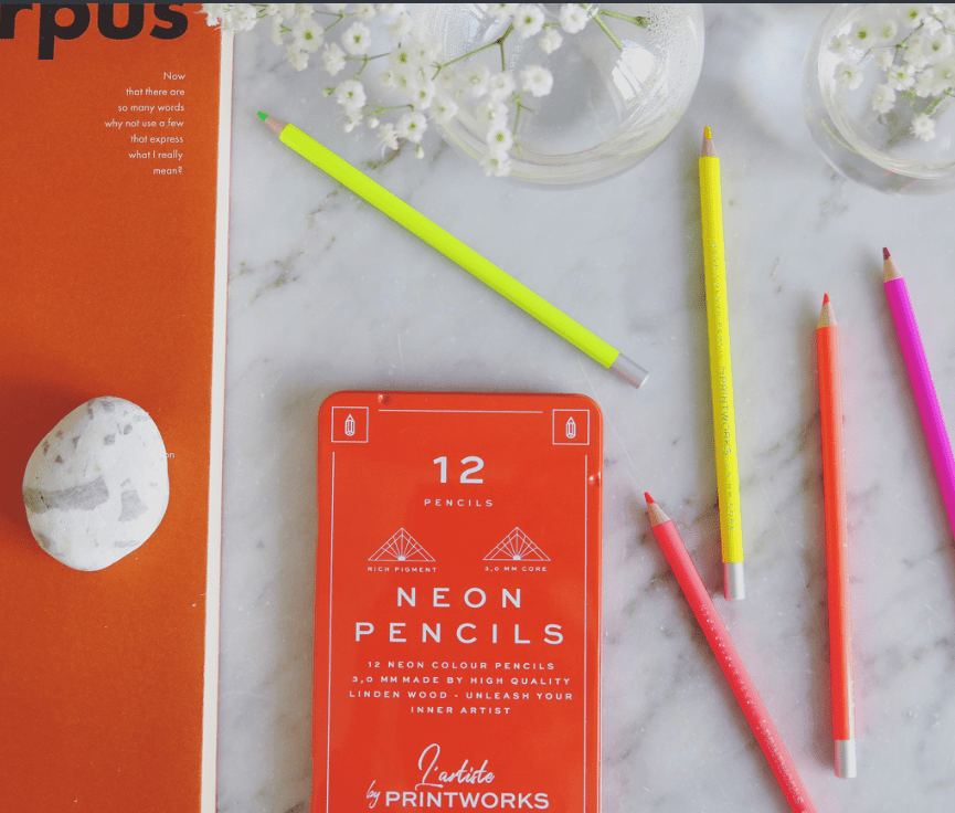 Printworks: Colour Pencils (Set Of 12) - Neon