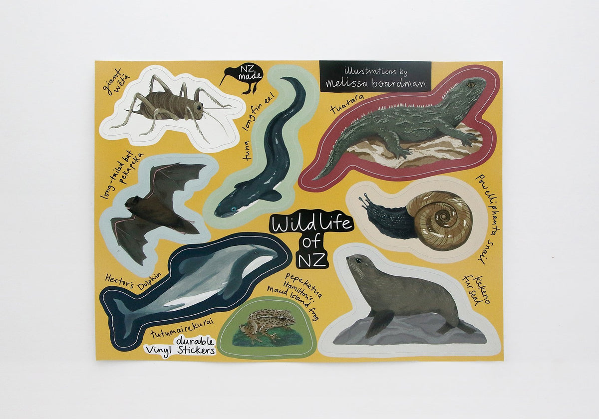 Wildlife of NZ Sticker Sheet