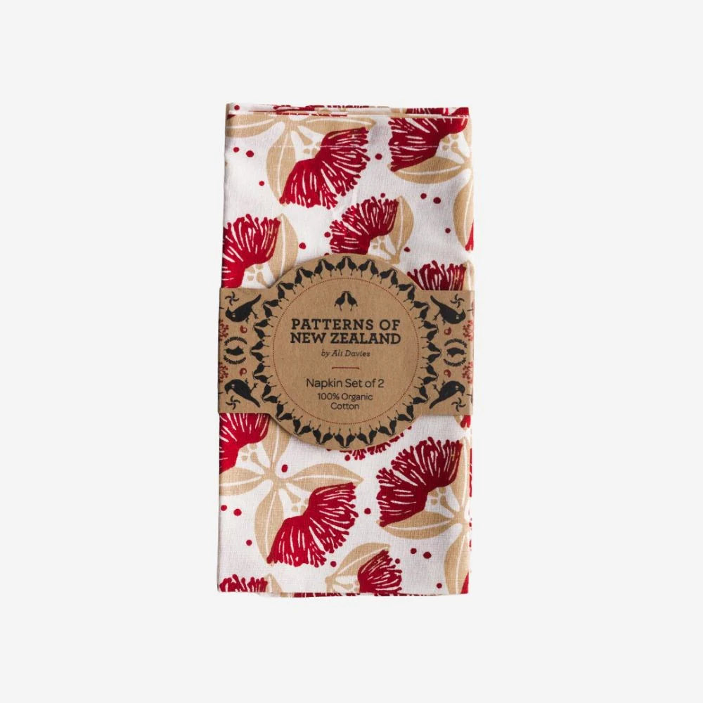 Ali Davies Napkins - Pōhutukawa Red (Set of 2)