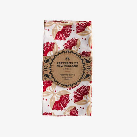 Ali Davies Napkins - Pōhutukawa Red (Set of 2)