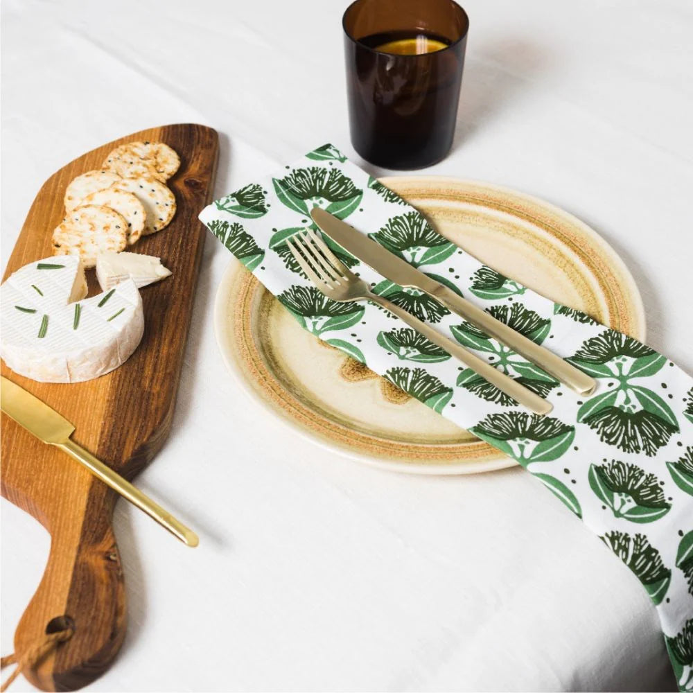 Ali Davies Napkins - Pōhutukawa Olive (Set of 2)