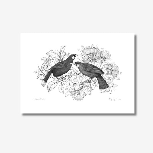 Katy Hayward Print – Our sacred Huia