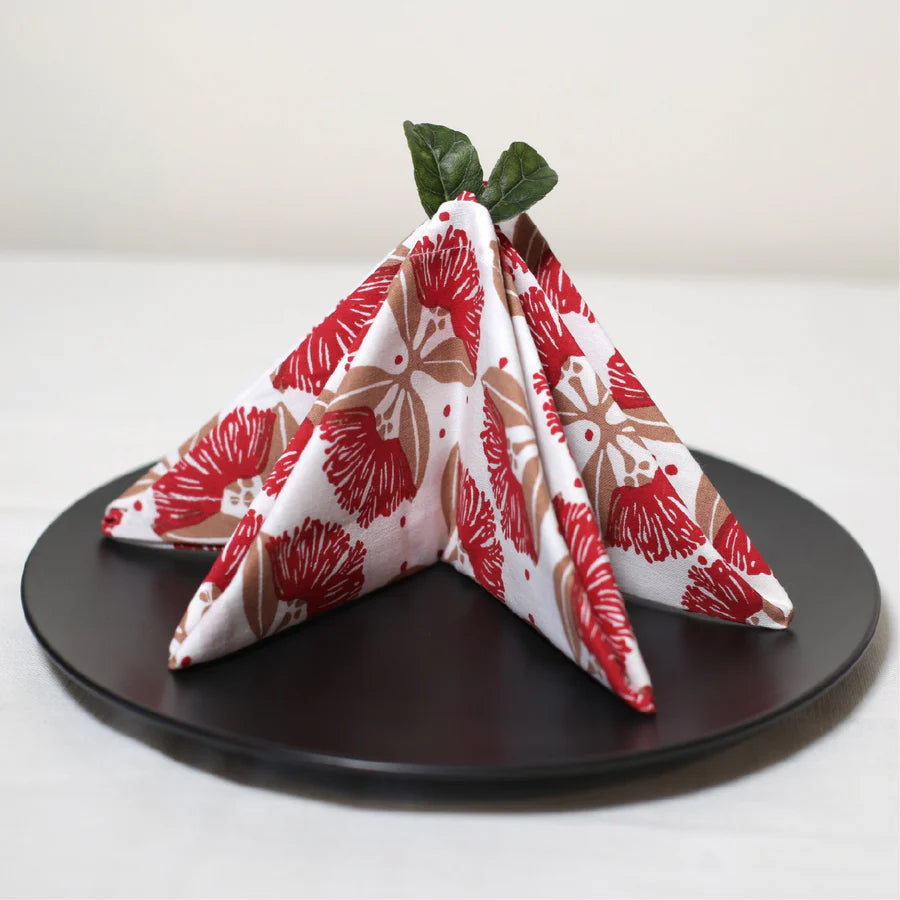 Ali Davies Napkins - Pōhutukawa Red (Set of 2)