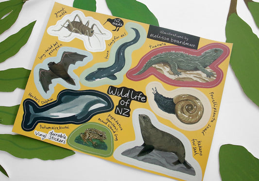 Wildlife of NZ Sticker Sheet